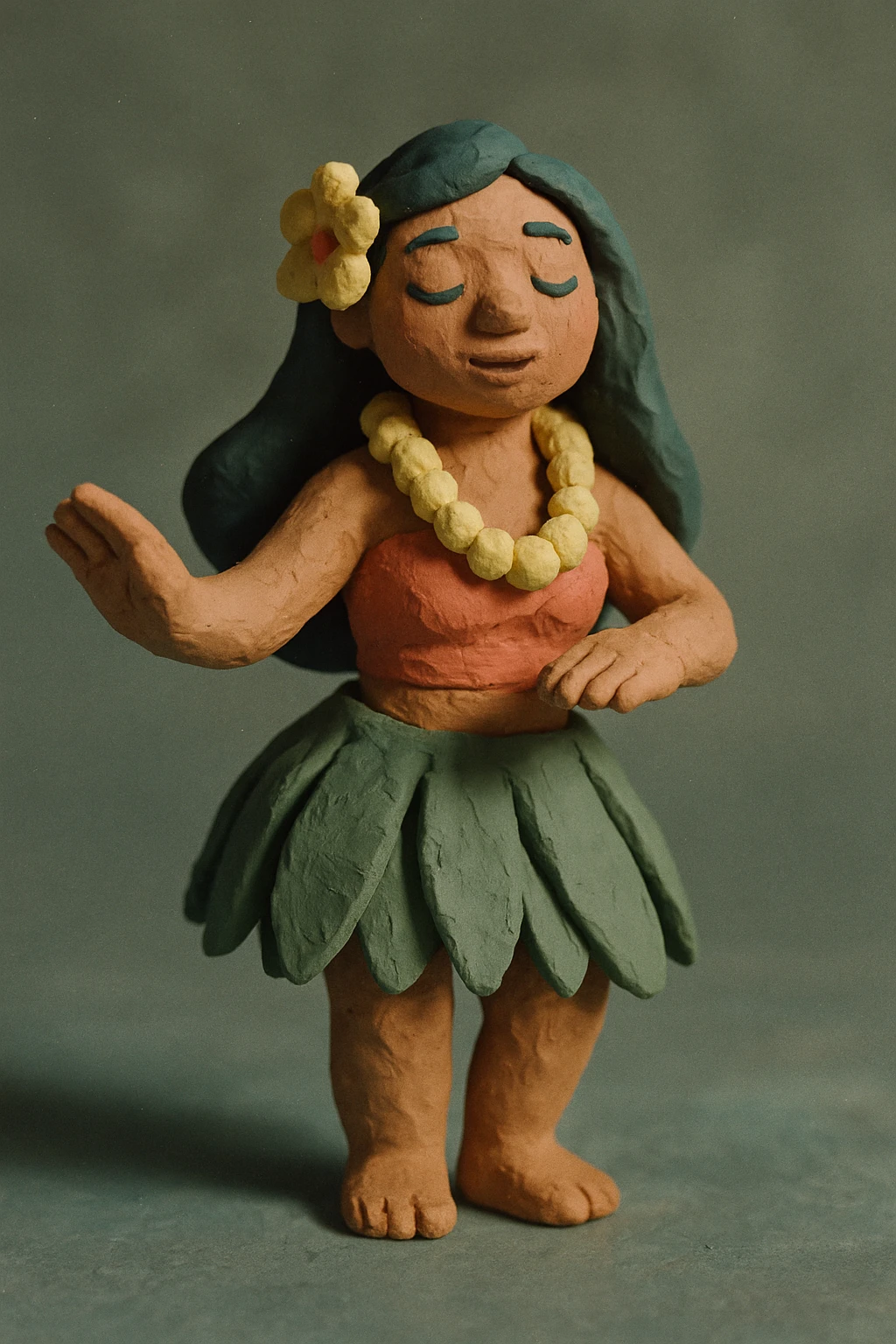 hula dancer, pastel colors and visible fingerprints emoji