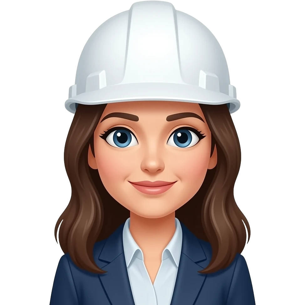 Mujer con casco blanco de arquitecta emoji emoji