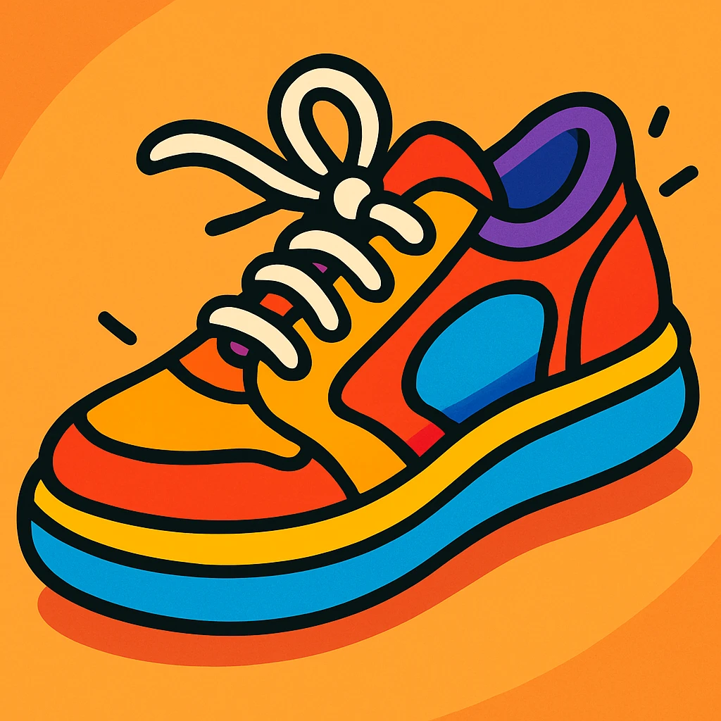 bold and playful sneaker emoji