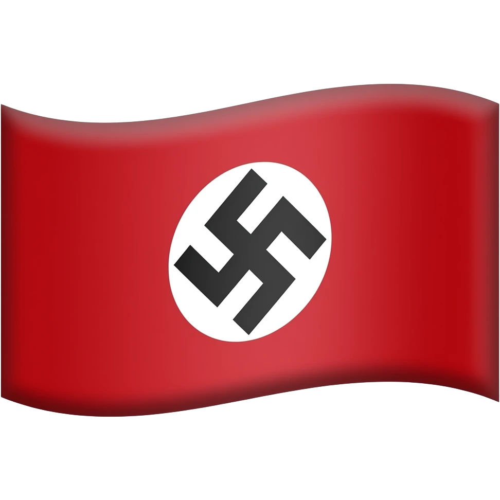 Red flag with a white circle in the middle with a swastika in the circle emoji