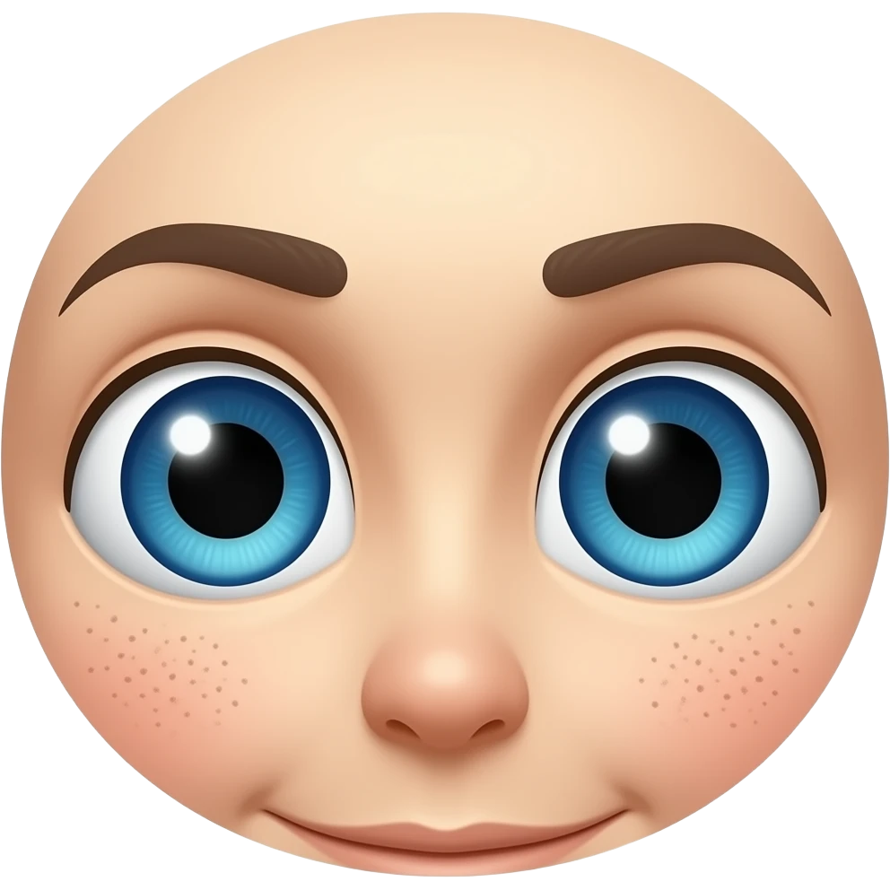 CREAME EL EMONJI DE 2 OJOS 1 AL LADO DEL OTRO, OJOS NATURALES Y ENERGETICOS, PERO SIN ROSTRO emoji