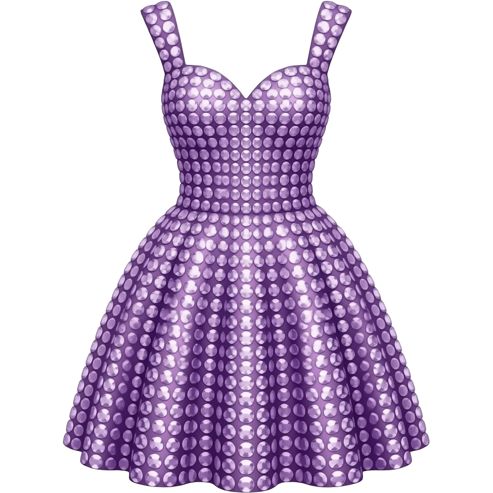 Pruple dress covered in shining diamonds  emoji