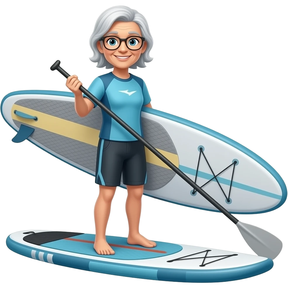 simple stand up paddle boarder   make her a it older and show more of the board emoji