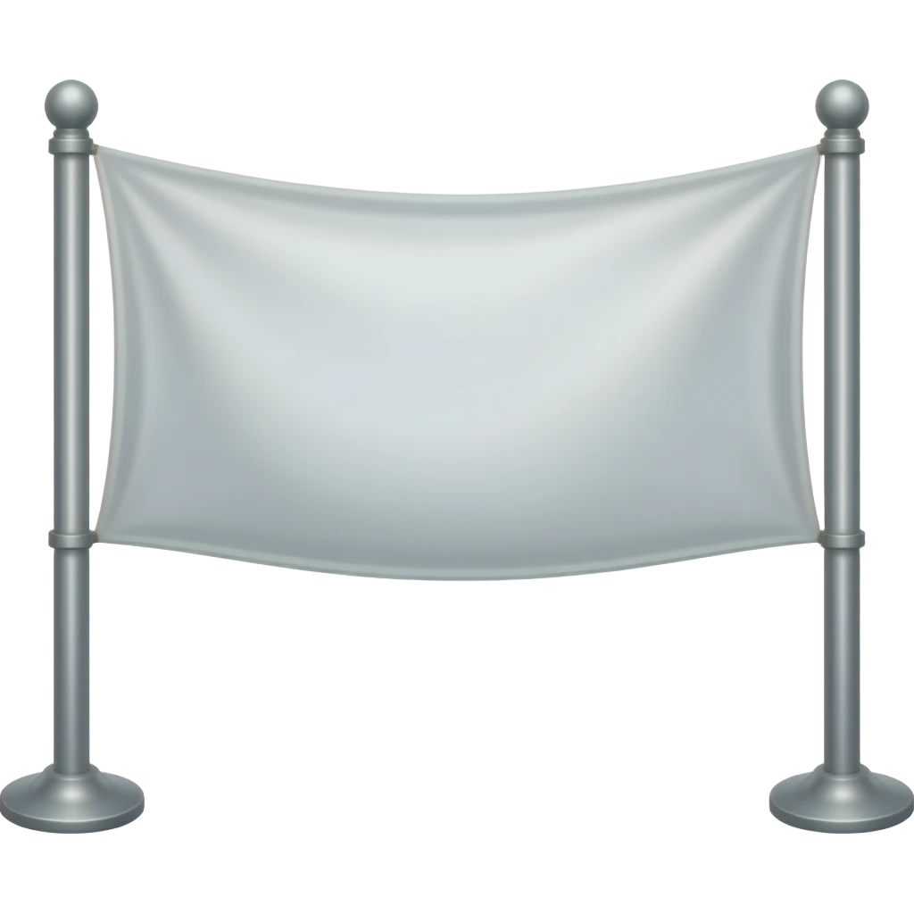 Білий баннер на двох палках emoji