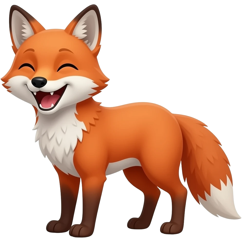 red fox laughing out loud emoji