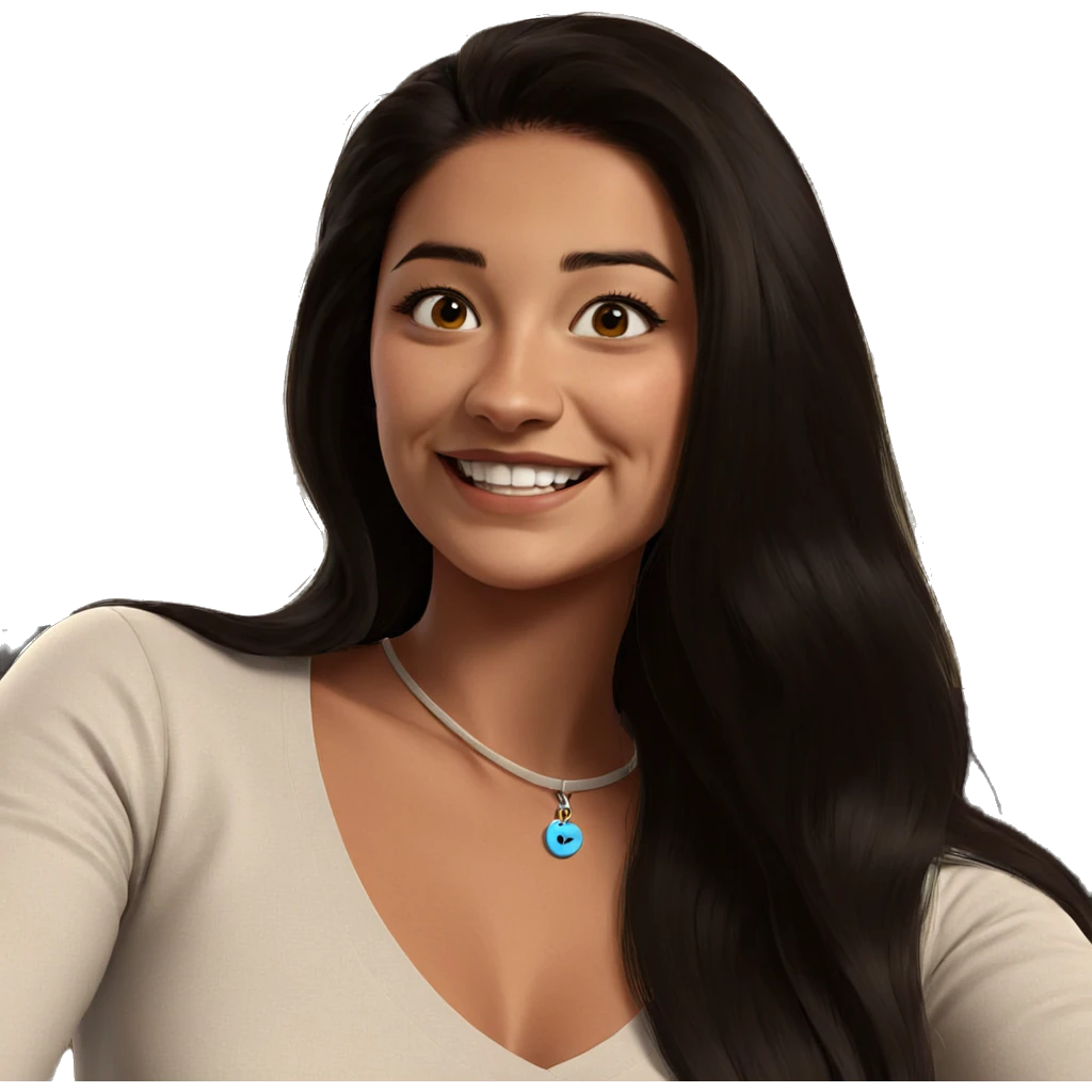 smiling girl with long hair emoji