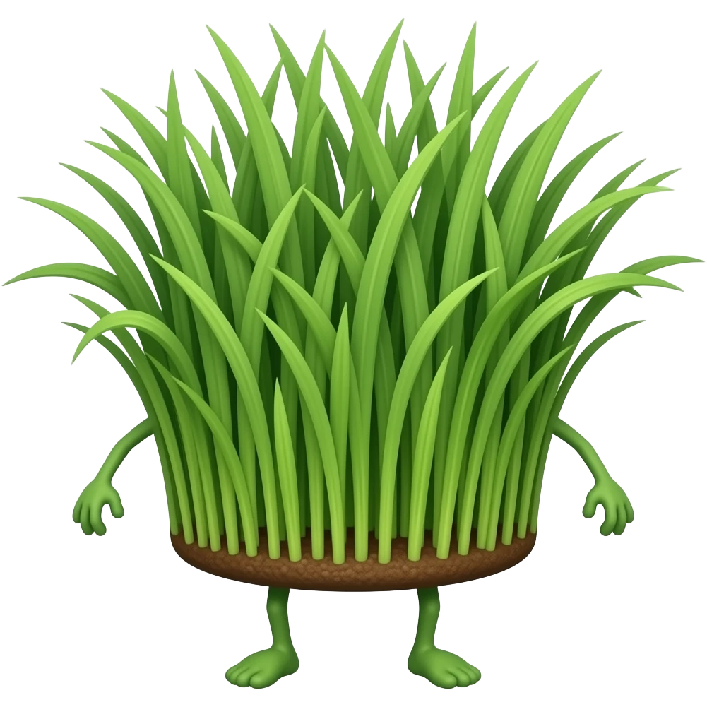 A grass with legs with no arms emoji