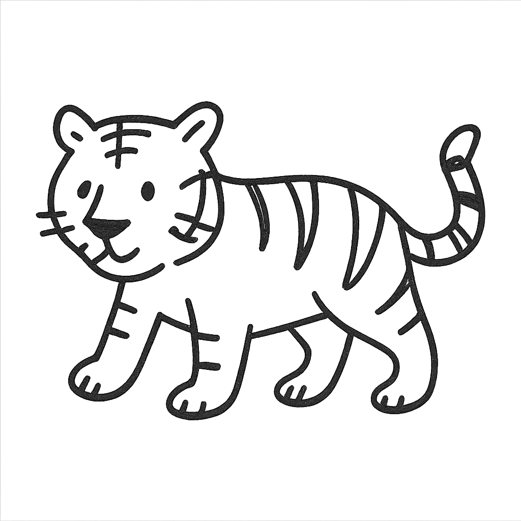 tiger black outline icon emoji