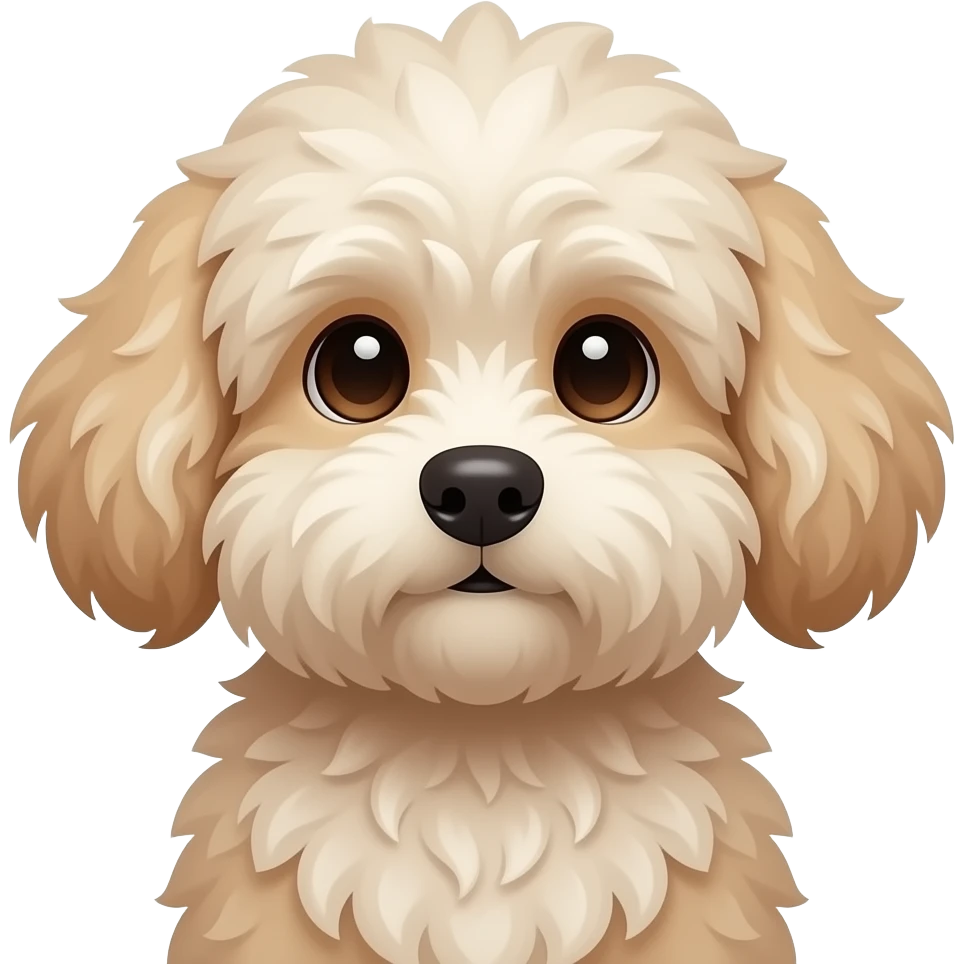 fluffy hairs dog with face half body close up emoji