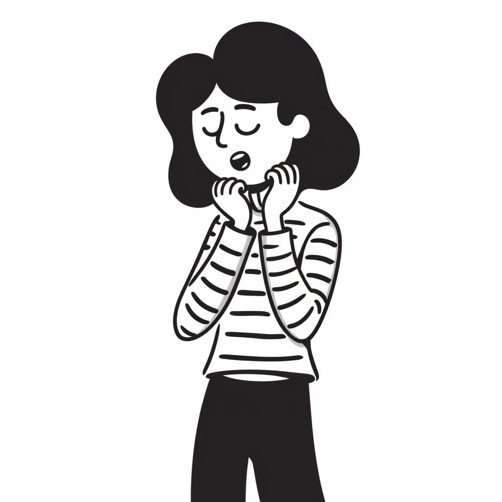 person with their hands around their neck, style 2 emoji