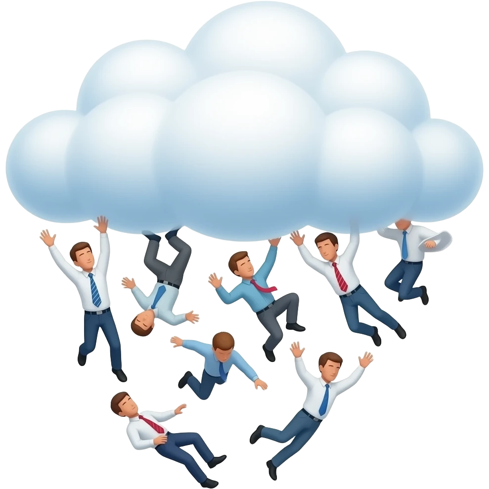 cloud raining many men emoji