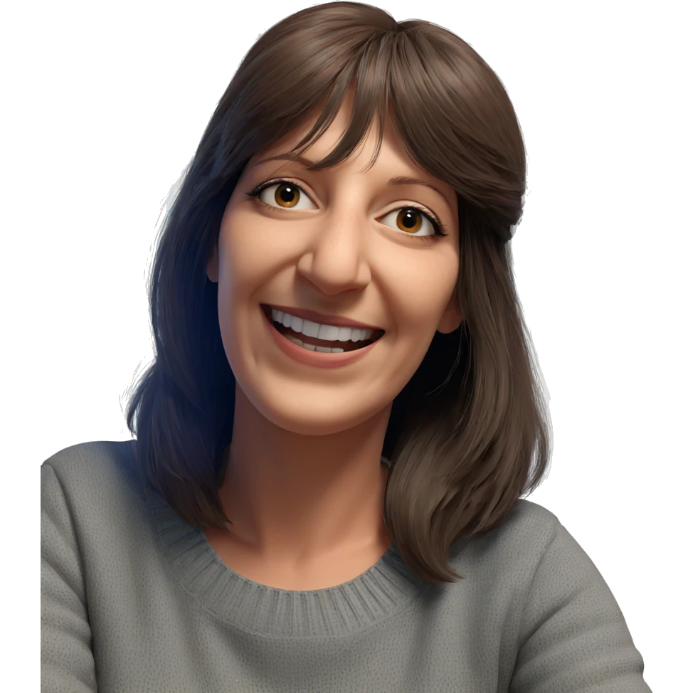 smiling girl in sweater emoji