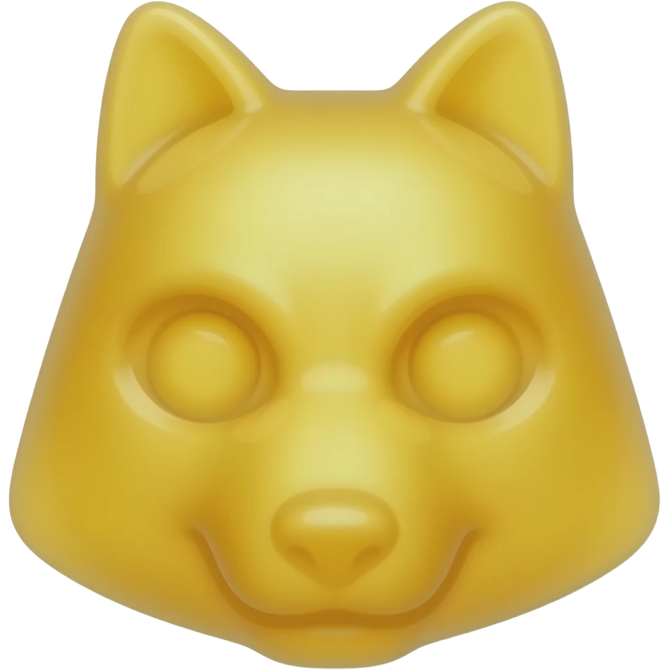 Yellow Gummy wolf candy emoji