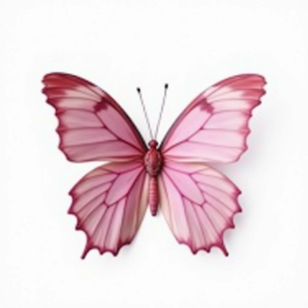 photorealistic pink butterfly on white background emoji