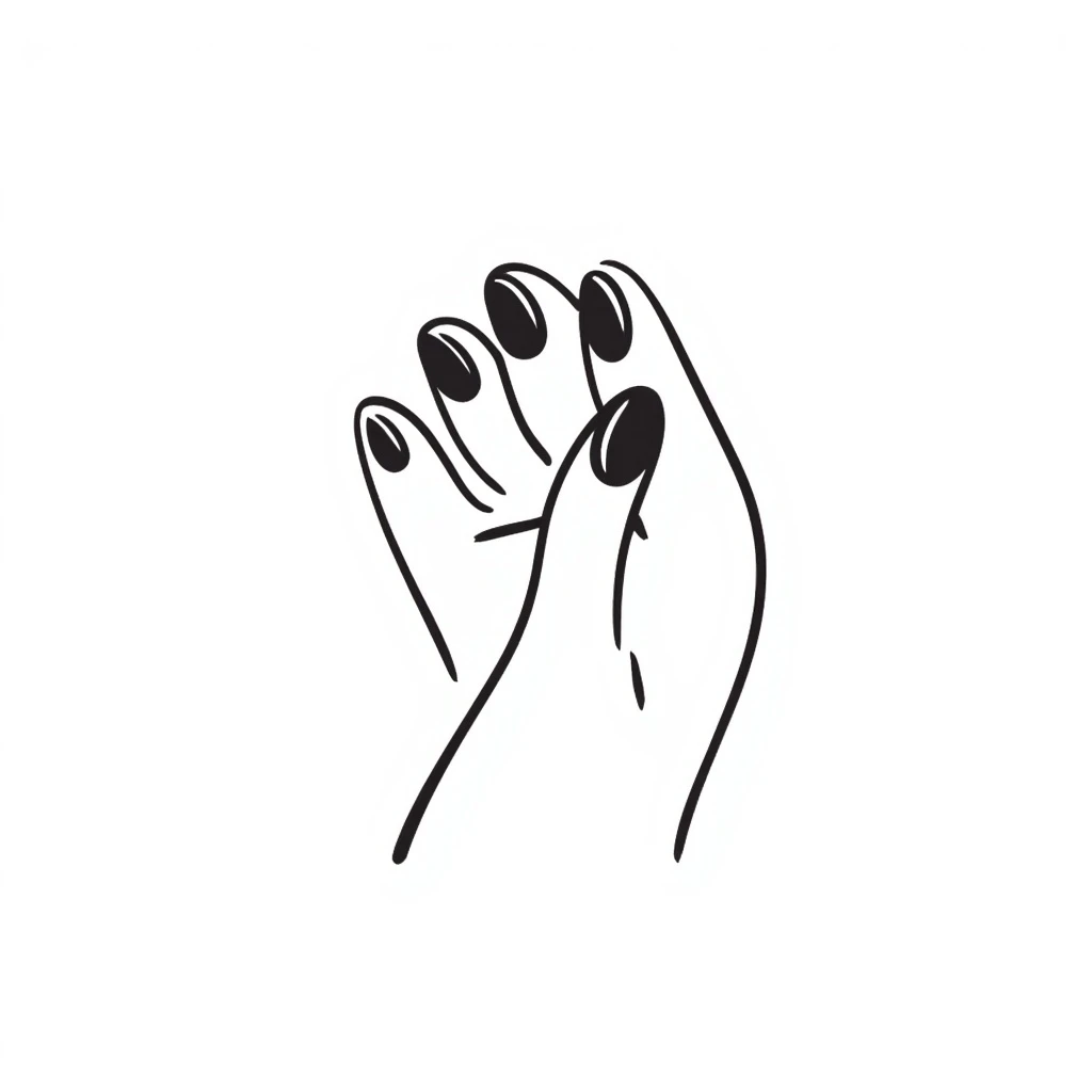hand-drawn doodle of fingernails, black lines, minimal detail emoji