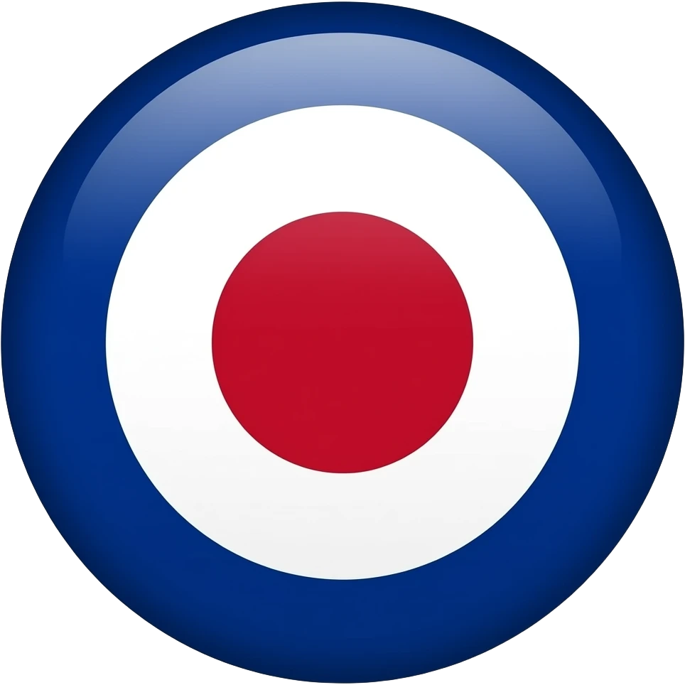 I want the RAF Coningsby logo the red white and blue circle emoji