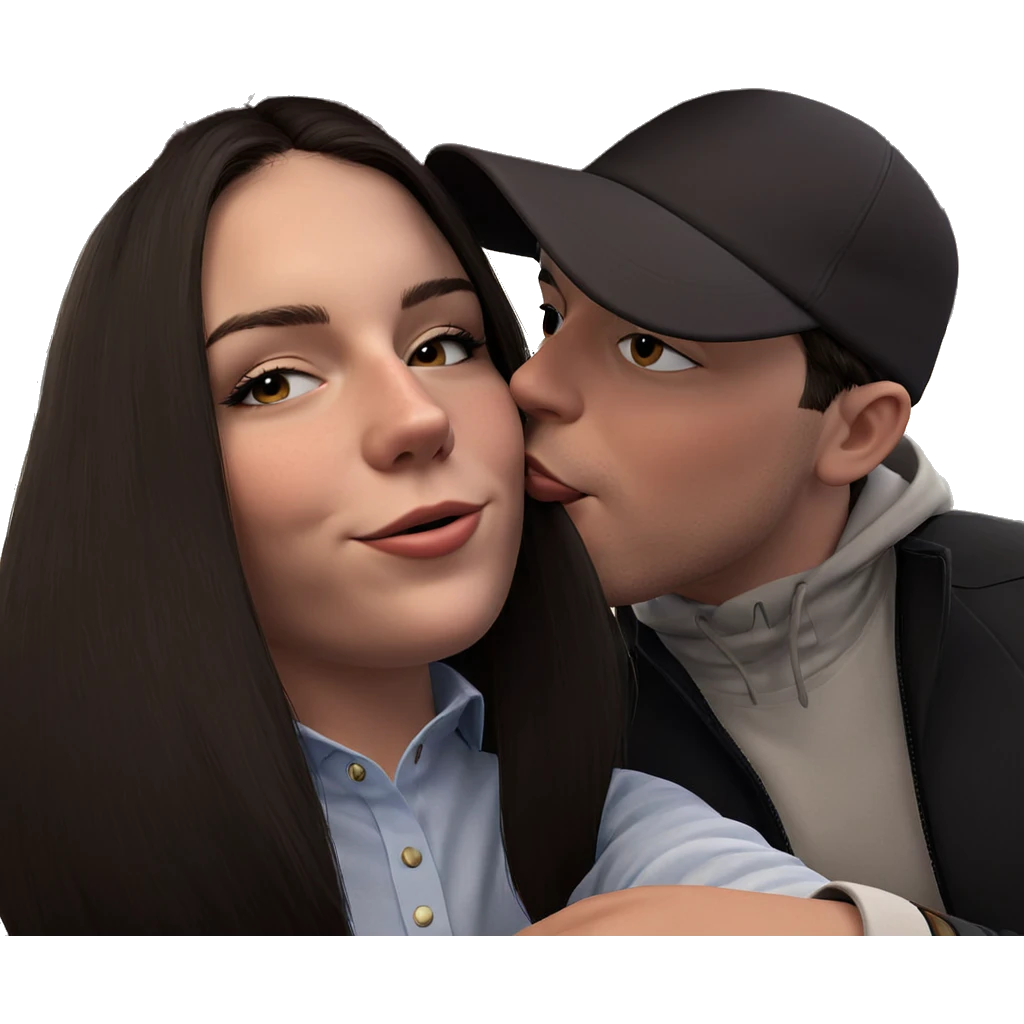 romantic kiss under the hat emoji