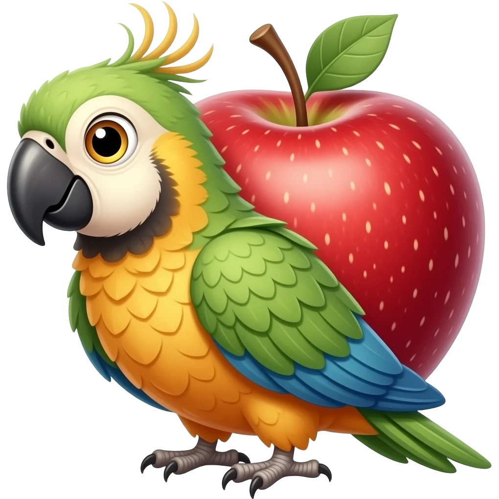Apple parrot shape emoji