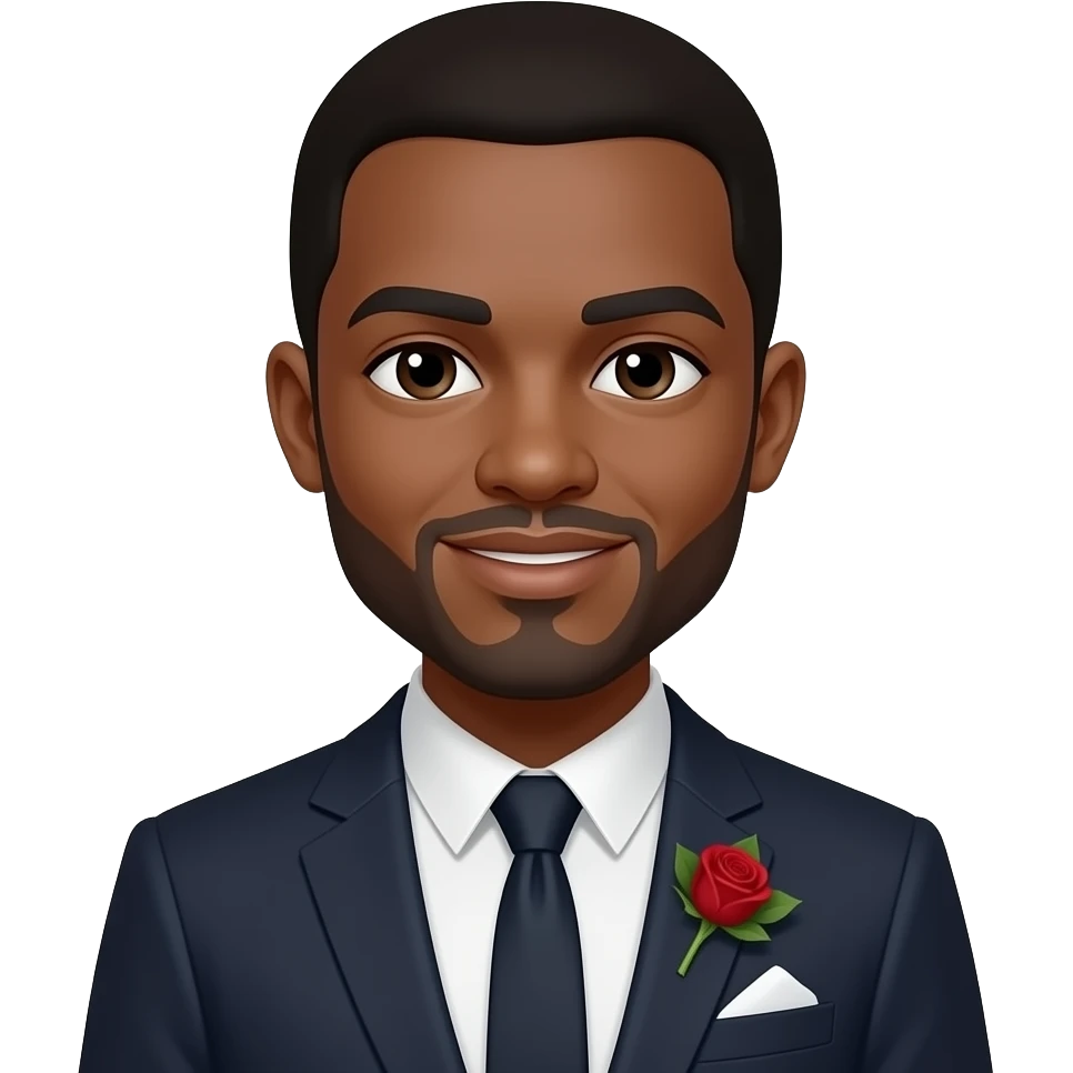 Black men wedding ring emoji