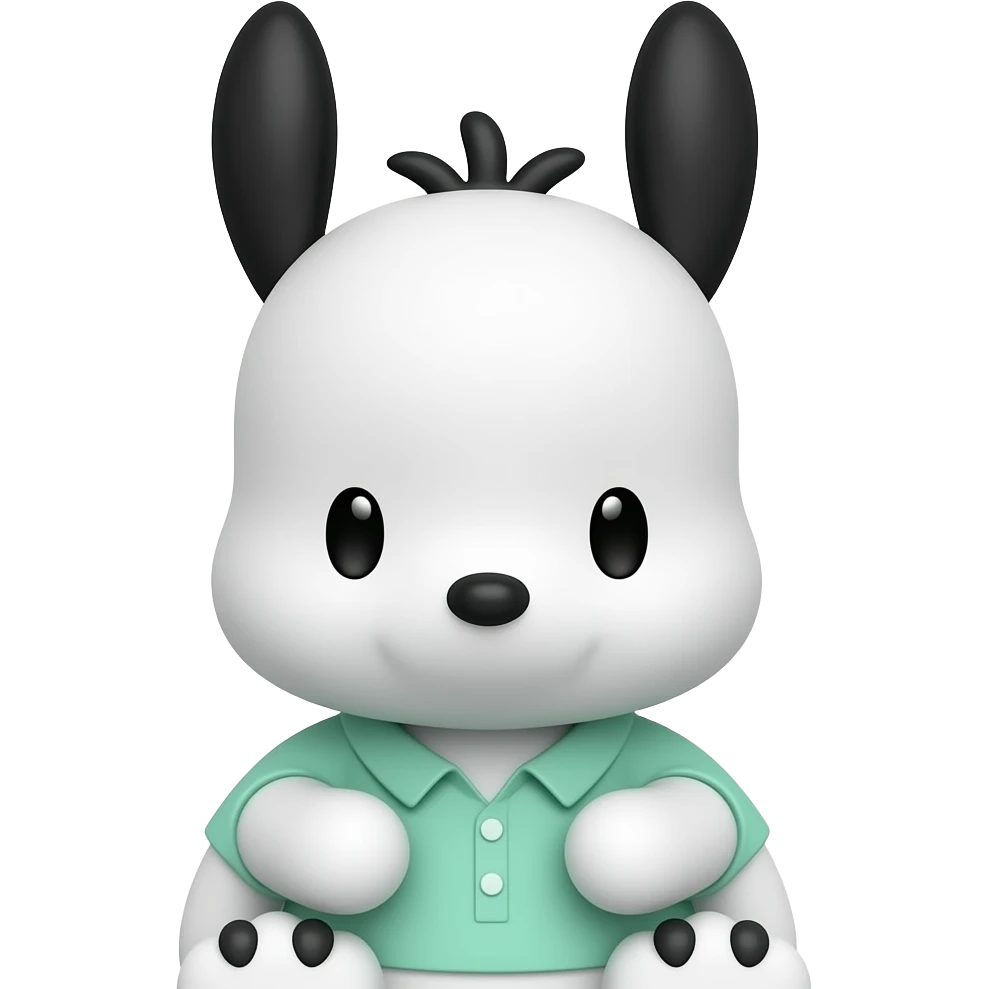 pochacco 3D cute simple mint green shirt emoji
