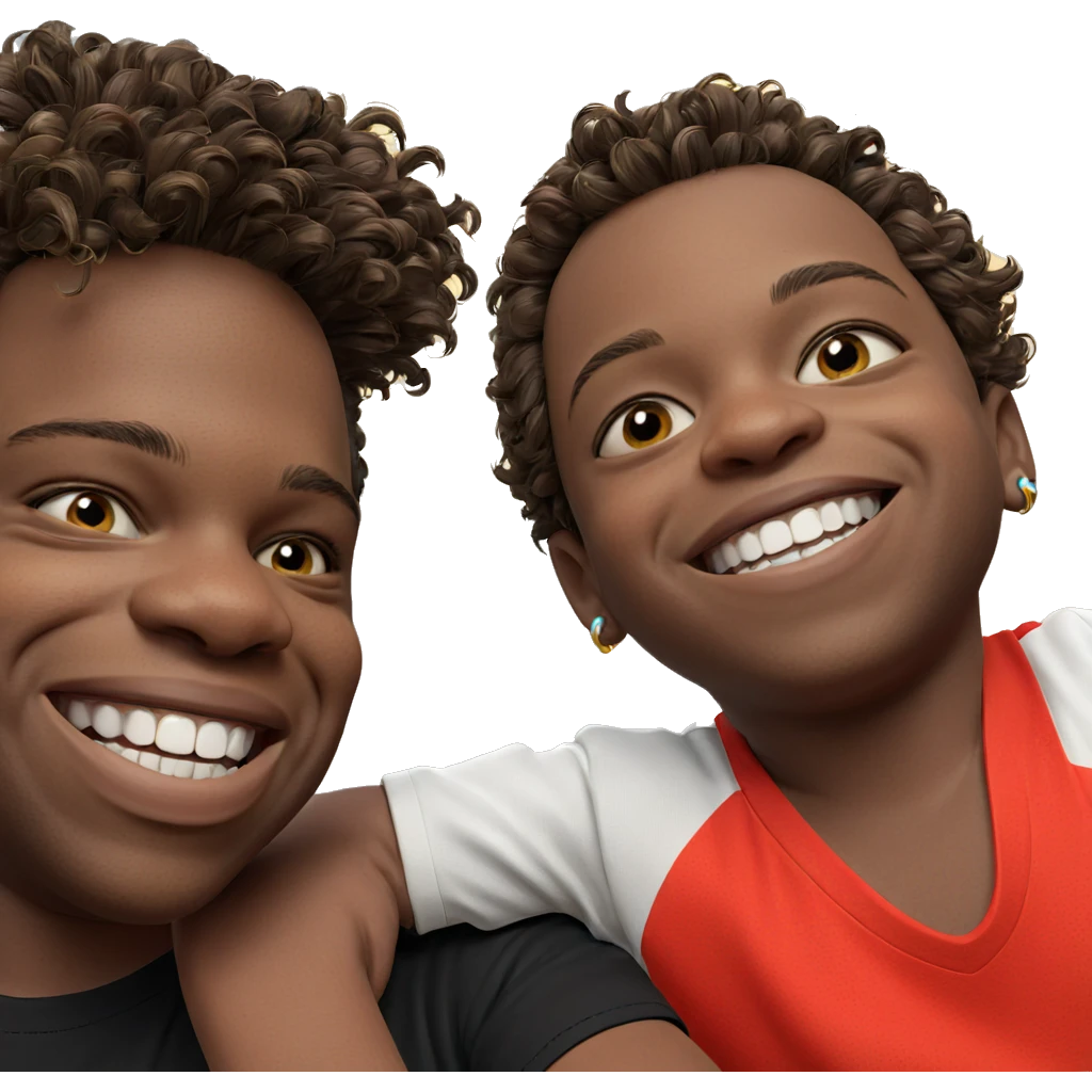 boy with earrings and grin emoji