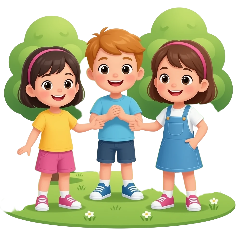 A detailed iOS-style emoji of  children are playing in the park emoji