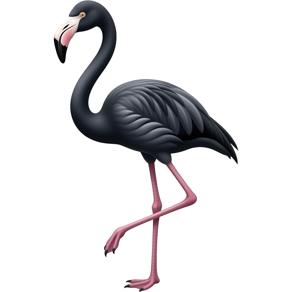 Black flamingo emoji