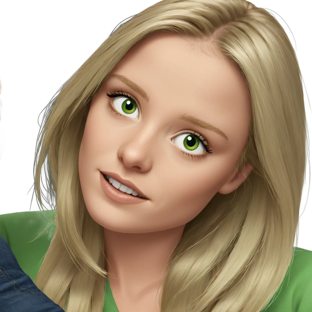 blonde girl with green eyes emoji