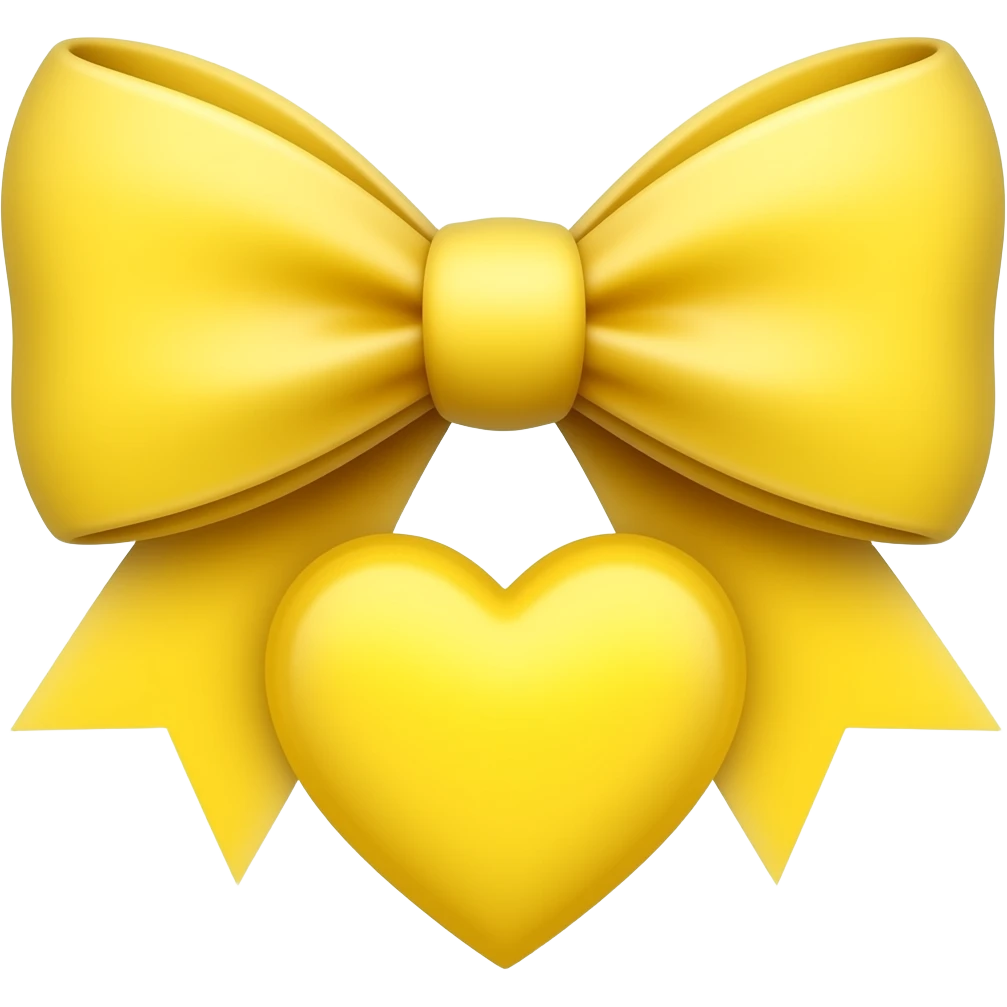 Yellow bow with yellow heart emoji