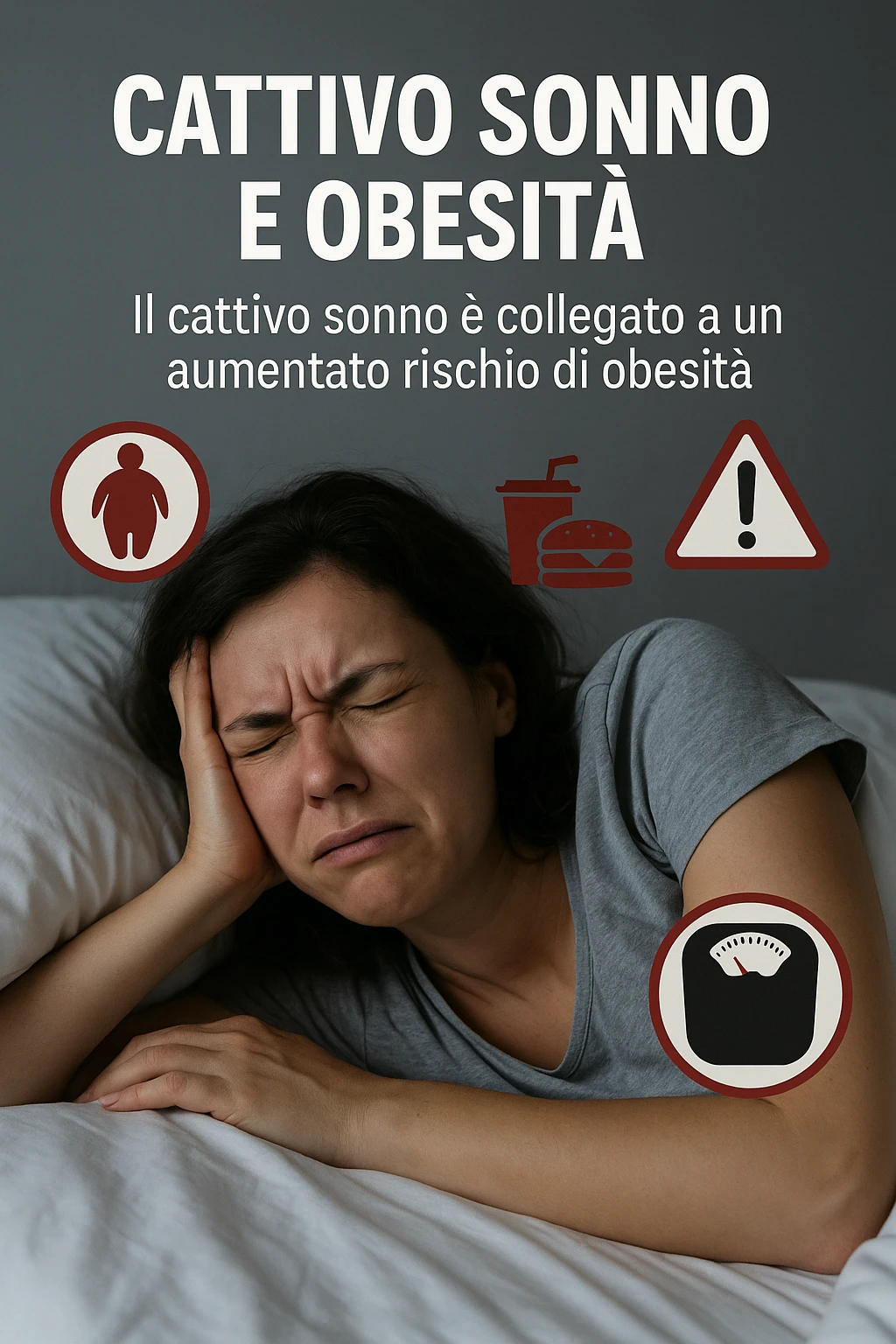 Donna che dorme malissimo, ma la espone a rischi gravissimi come l'obesità immagine realistiche in italiano emoji