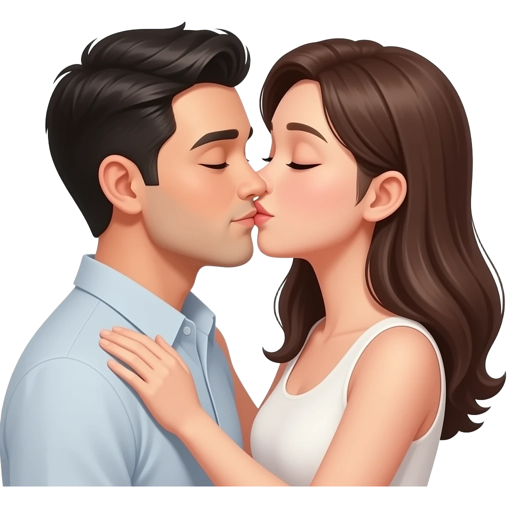 Wife kissing on sleeping husband’s forehead lovingly emoji