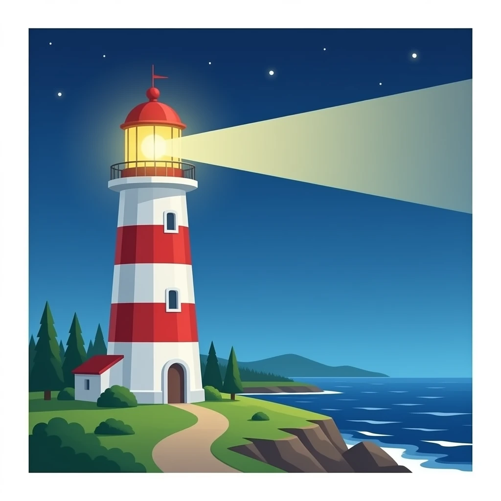 Lighthouse flash to right emoji