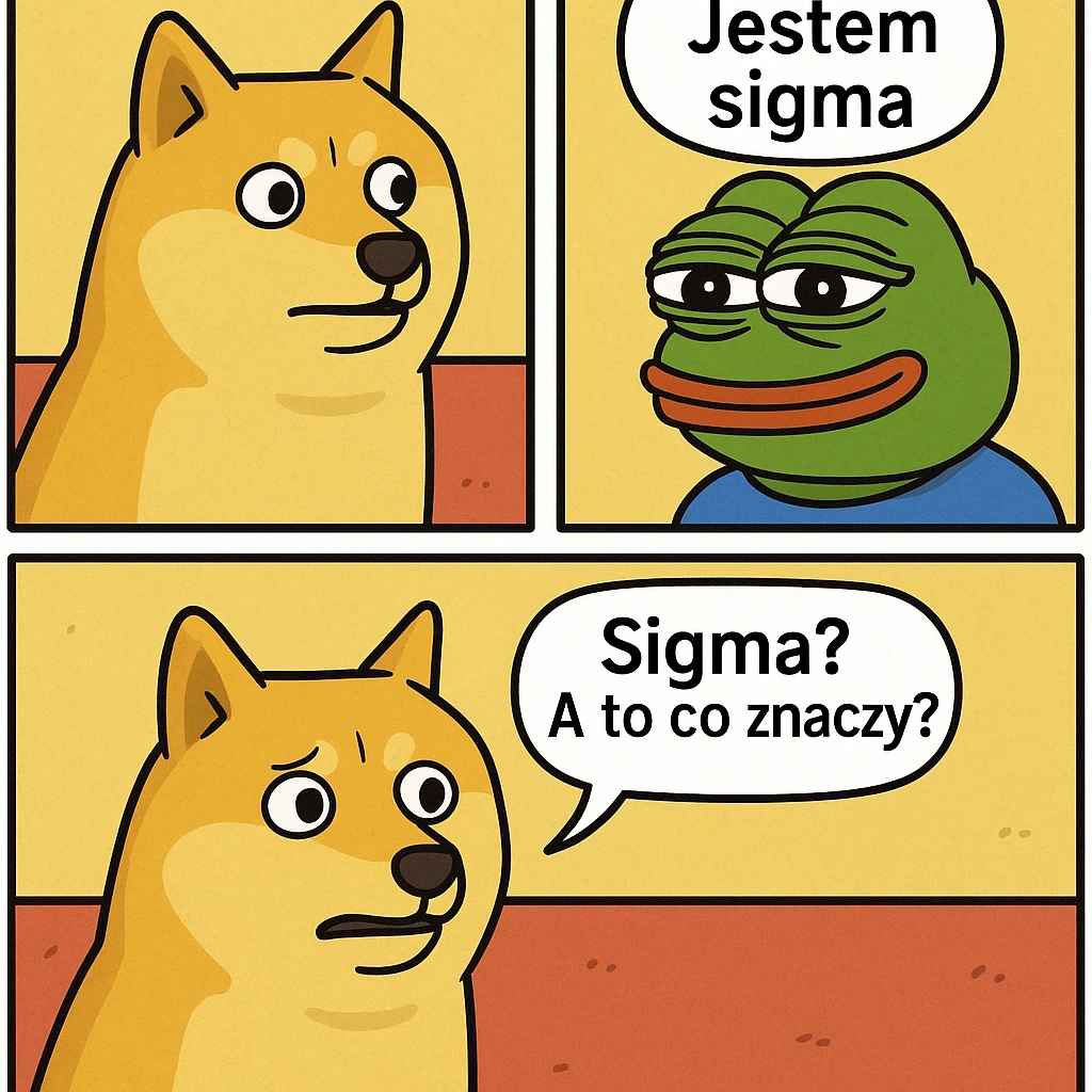 zrób komis, że ktoś jest "sigma" żart. Inspiruj się zanymi twarzami (in polish language) emoji