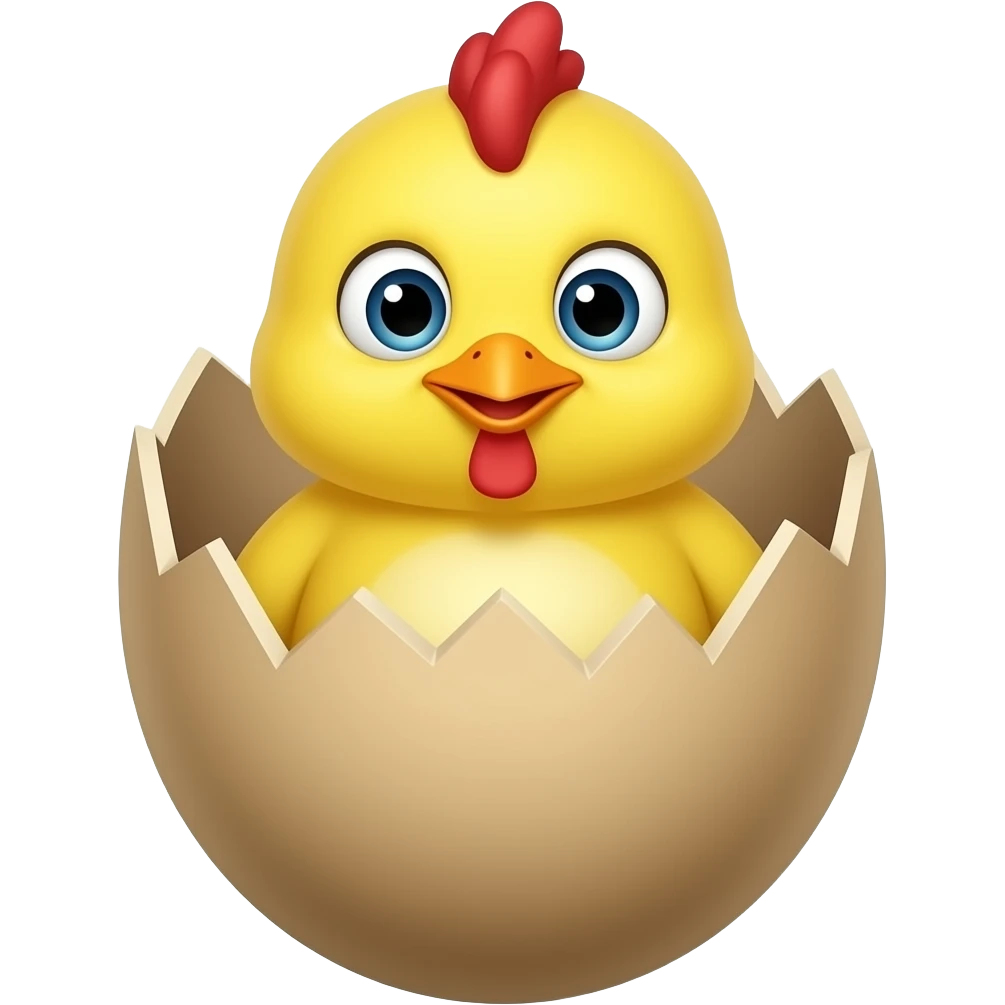 Chick coming out from cracked egg emoji