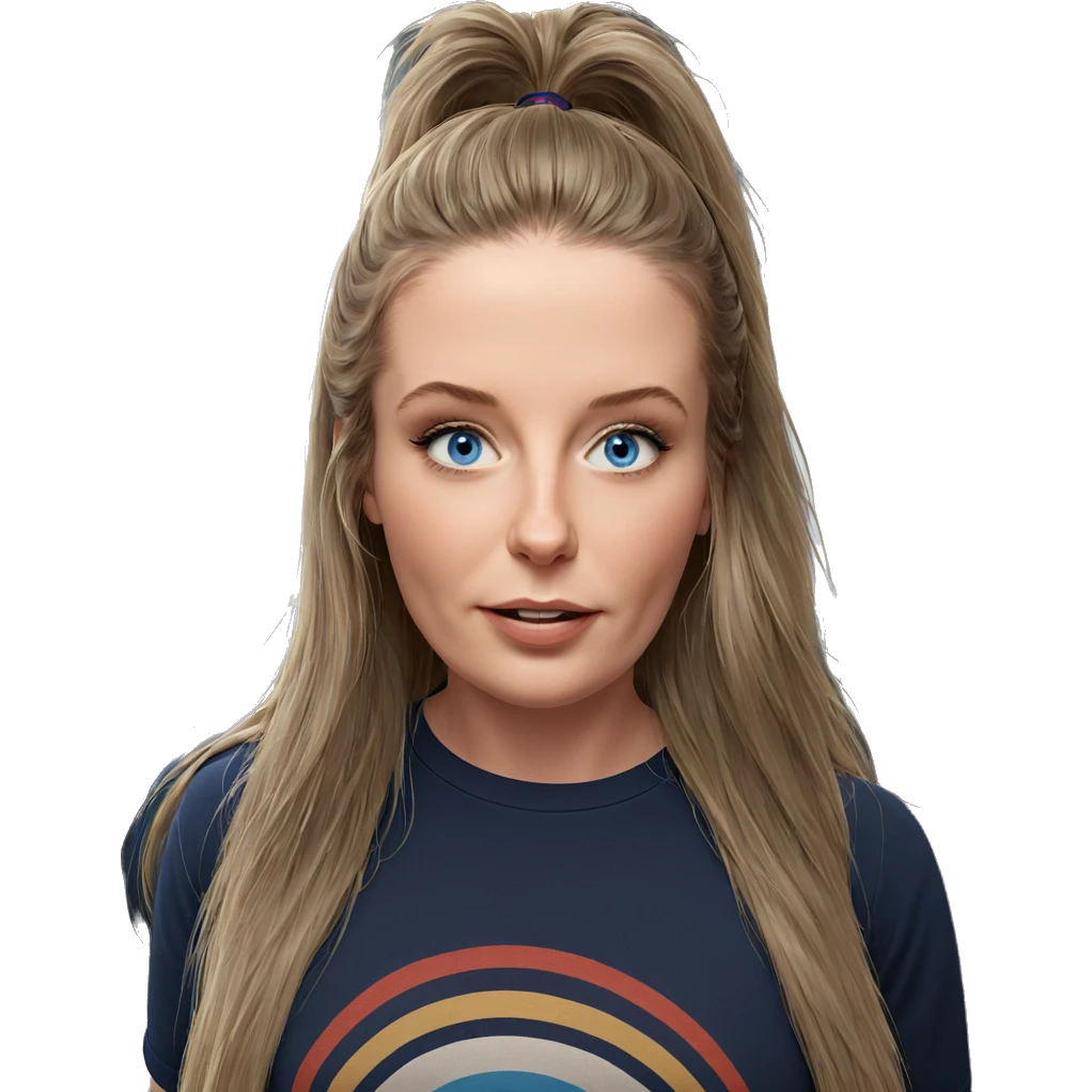 girl with blue eyes indoors emoji