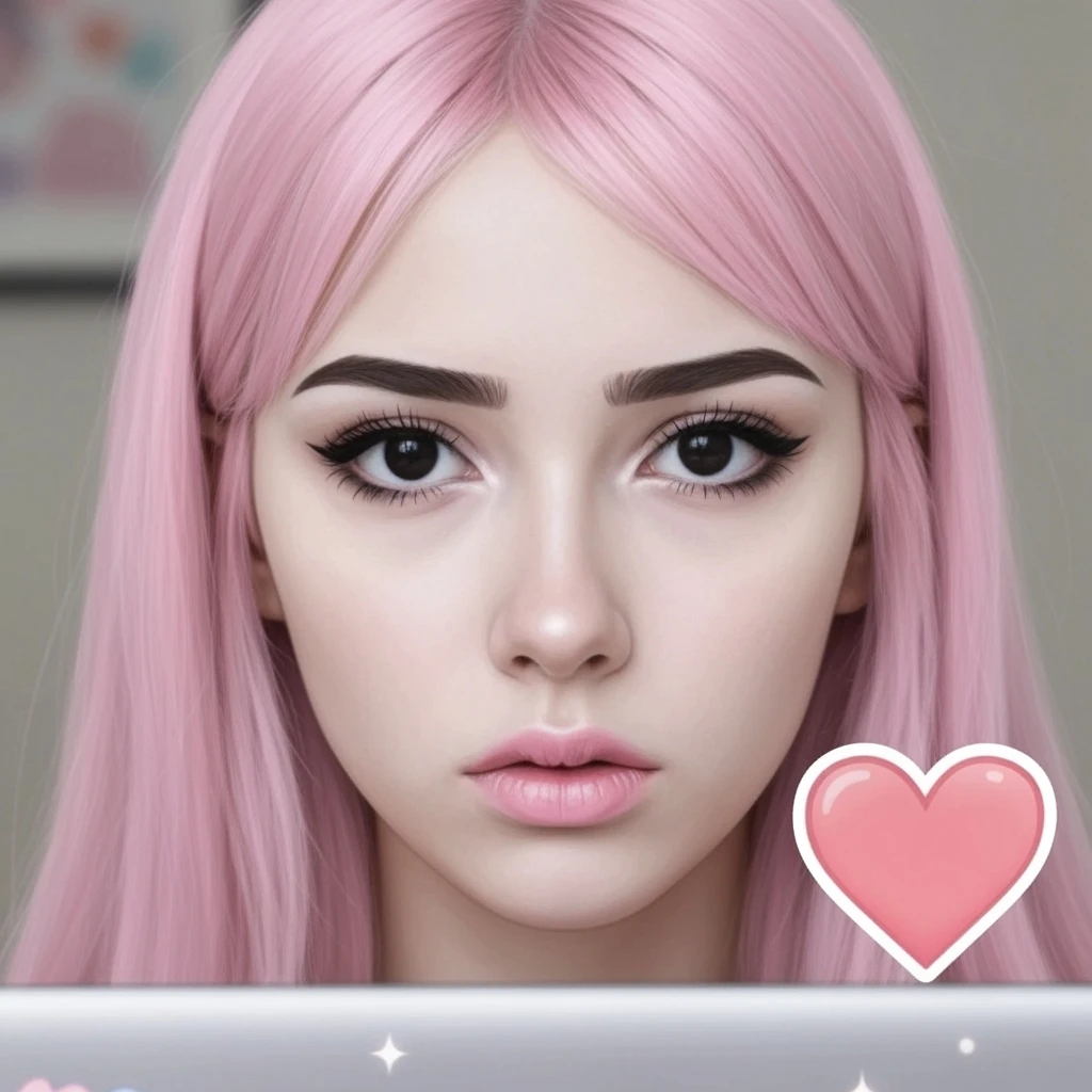pastel emo profile picture with a heart accent, cute, expressive, minimal, variation 3 emoji