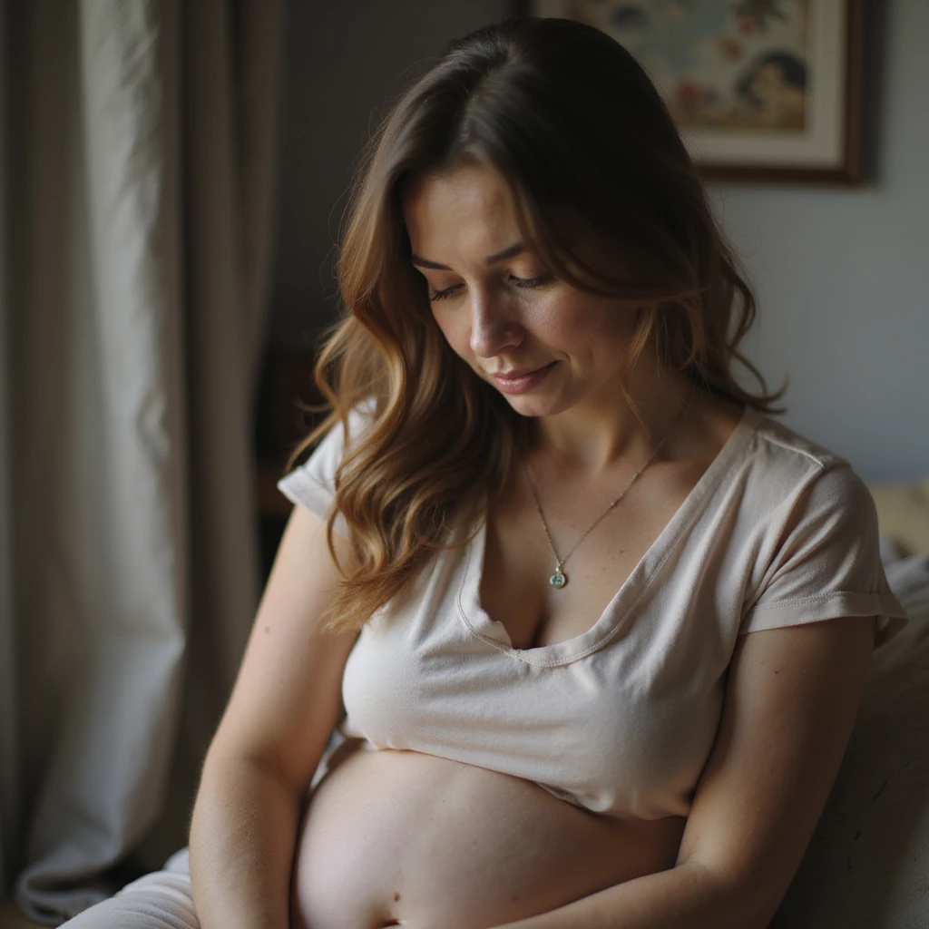 Donna con PCOS che abbraccia una persona cara, espressione di gioia e sollievo per il ritorno del ciclo mestruale, ambiente domestico, dettagli iperrealistici 4K, verticale 9:16. emoji