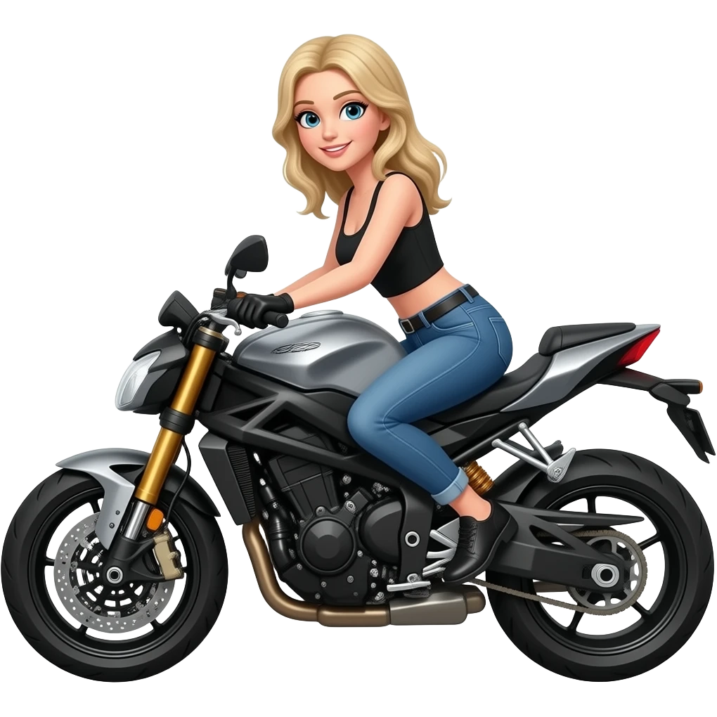 Blonde woman riding a motorcycle emoji