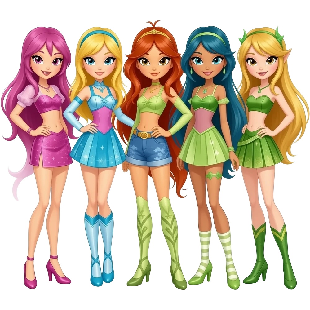 Winx club. 2026.    Bloon. Stella. Y. Frora. Musa. Tekna. Y. Aicha. Anime emoji