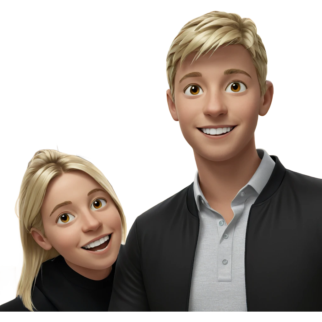 smiling blonde boy indoors emoji