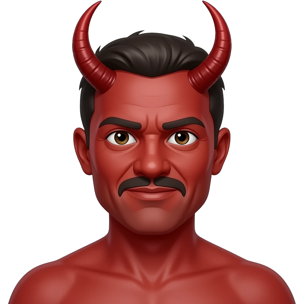 adult male red with demon horns emoji
