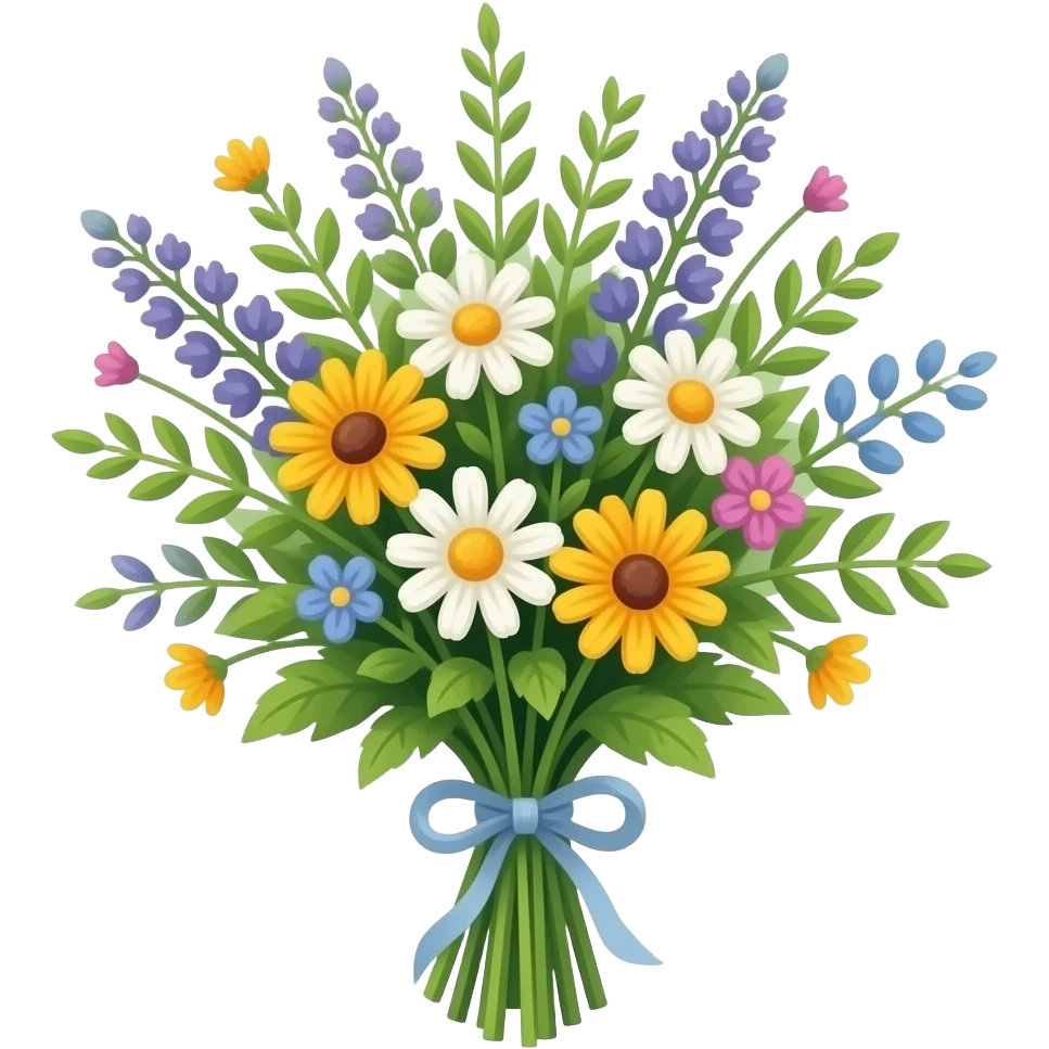 Wild flowers bouquet pixelated emoji
