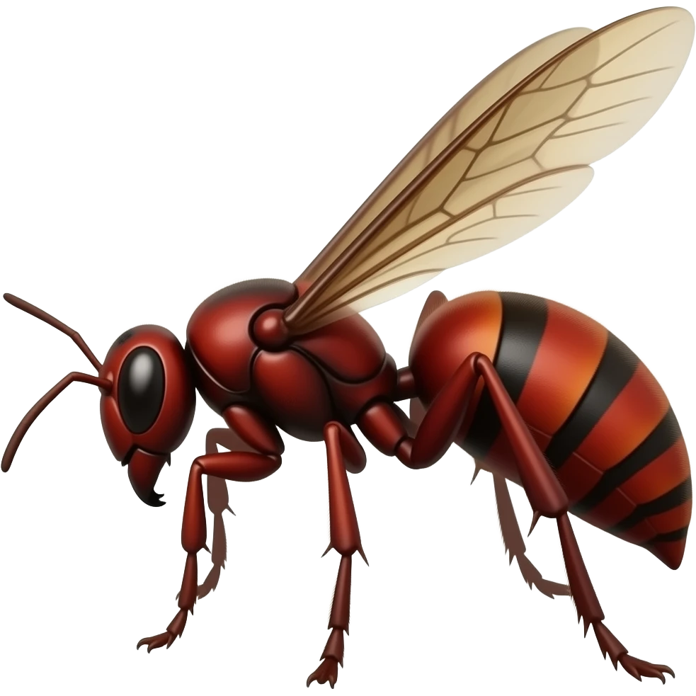 Make an Velvet red ant(Cow killer insect it was actually an red wasp with no wings)make it on the side emoji