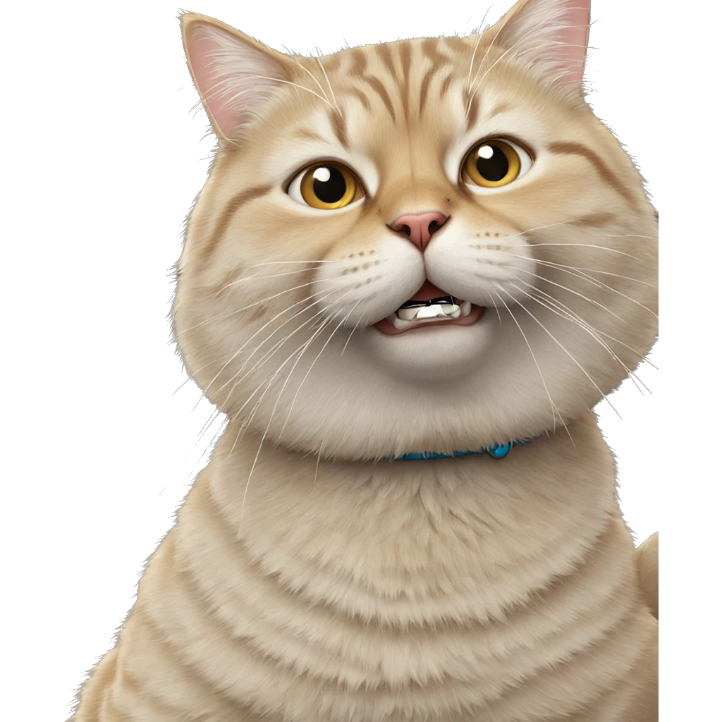 realistic cat with bell emoji