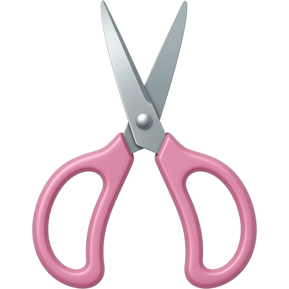 A realistic pair of pastel pink scissors emoji