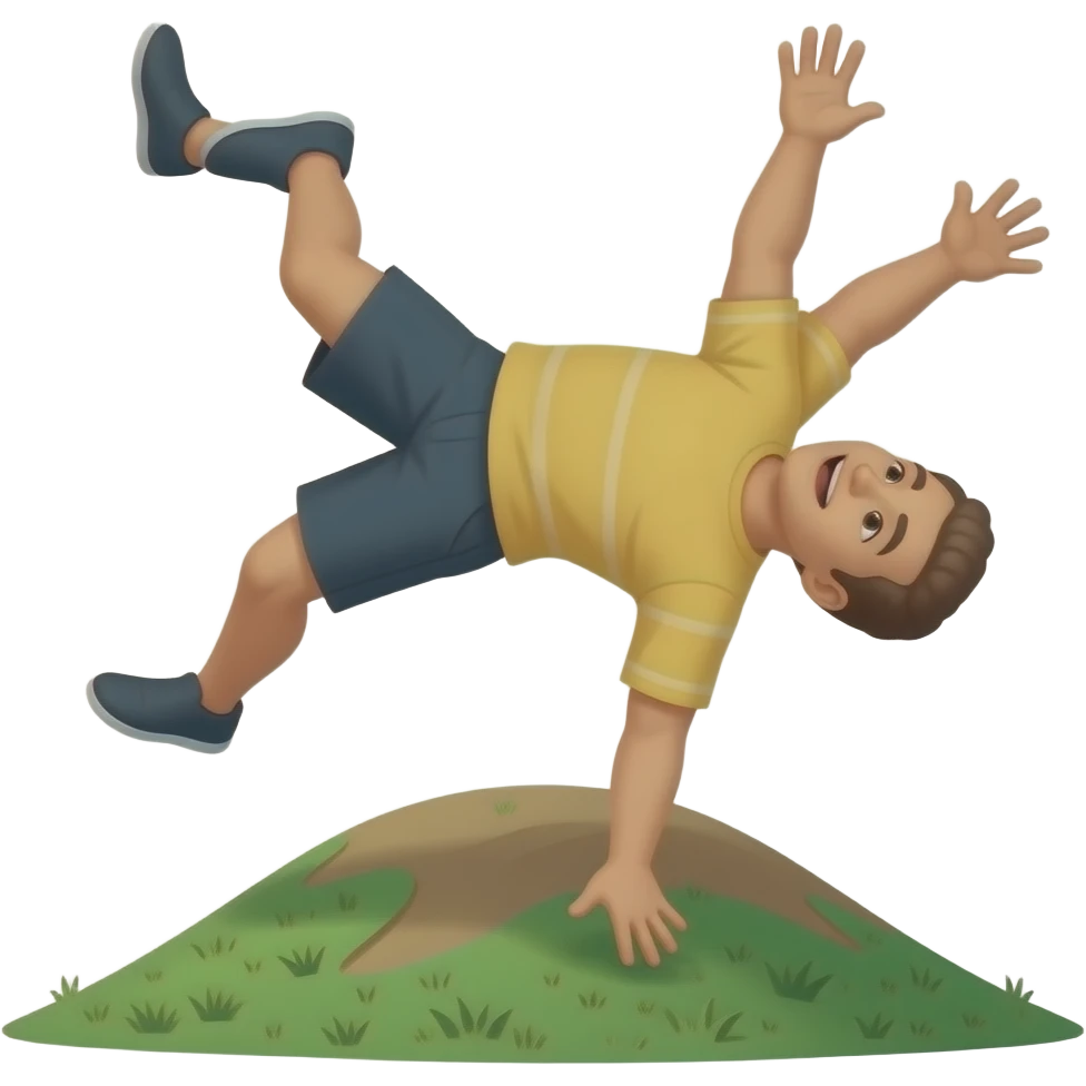 A person falling from a hill emoji
