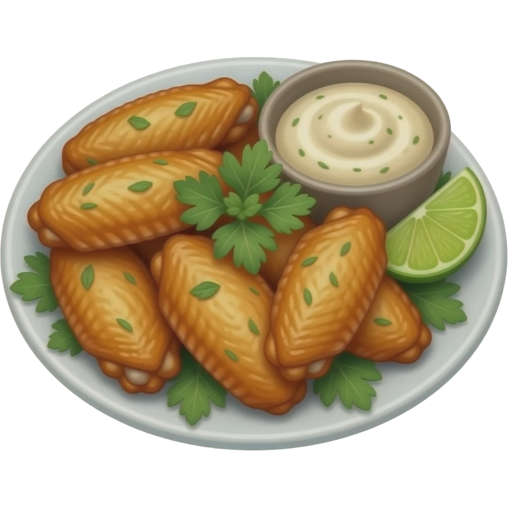 A plate of chicken wings emoji