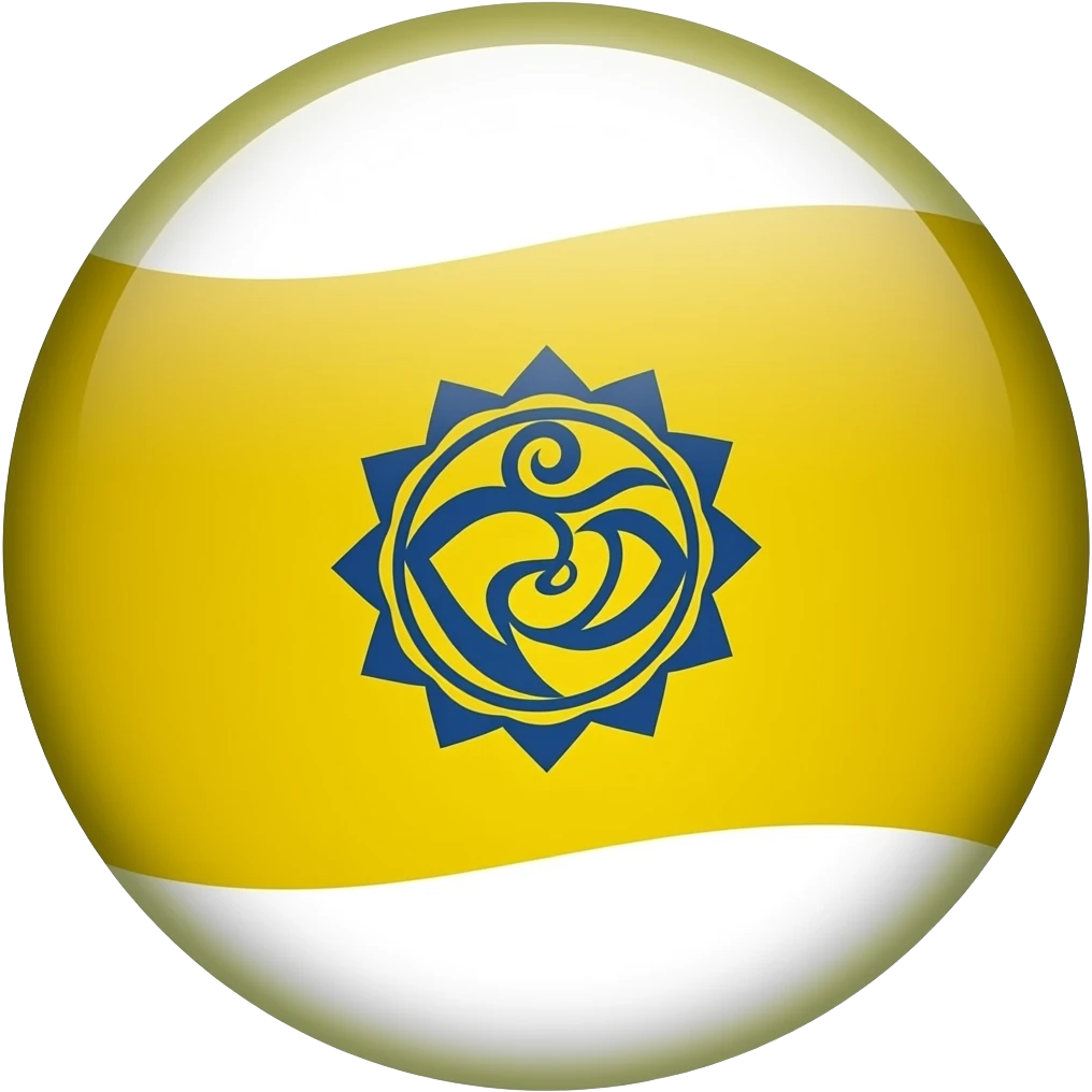 A saffron flag and chakra inside of it emoji