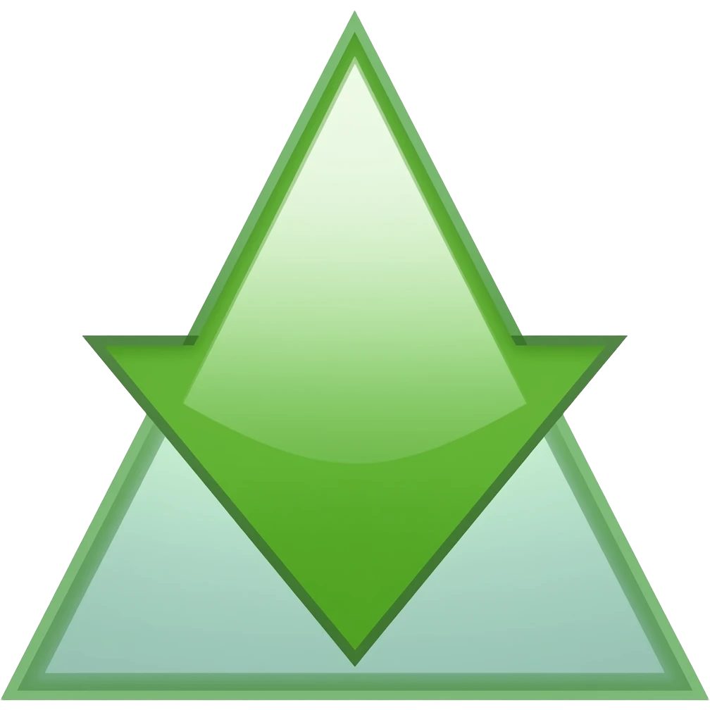 Only Down triangle in green colour emoji