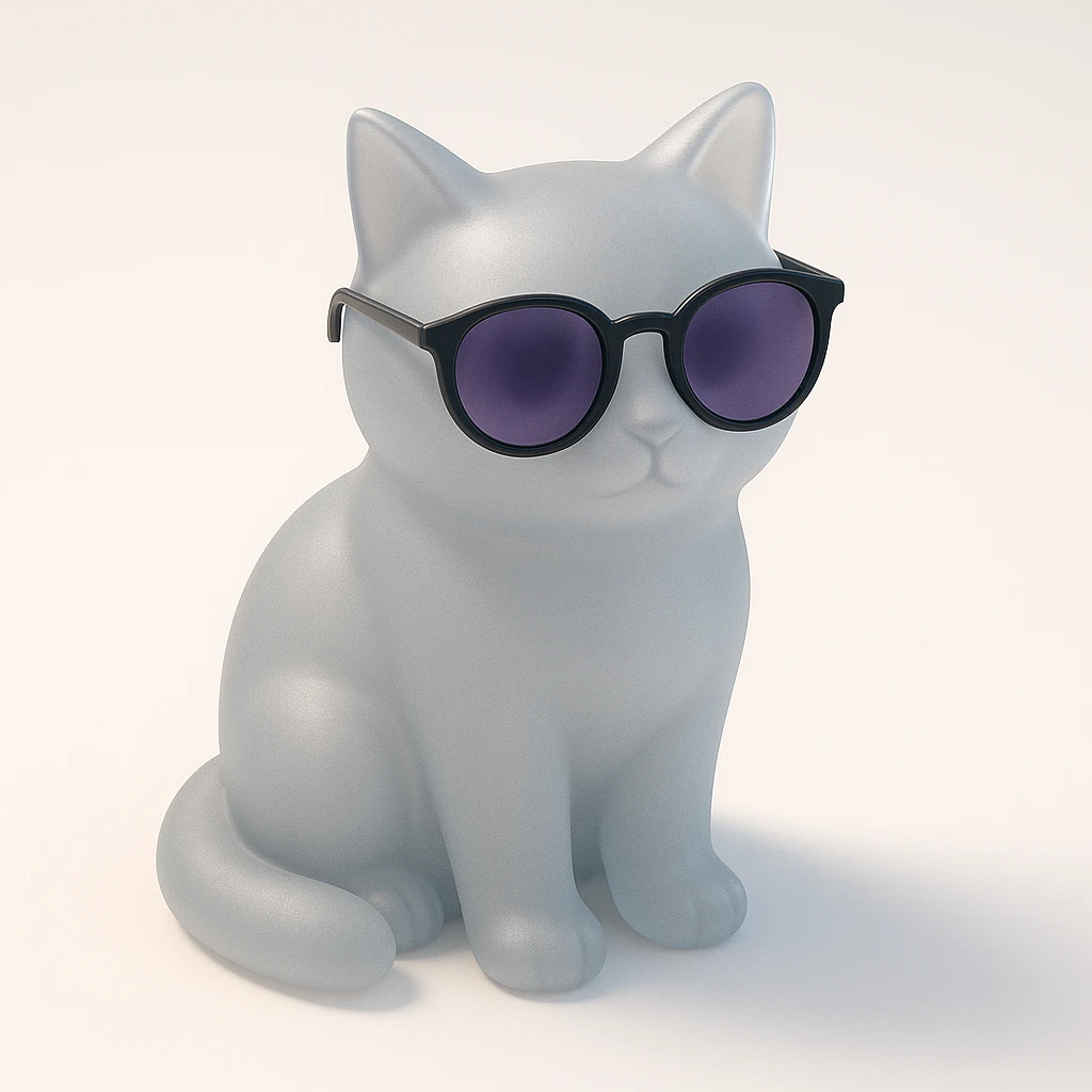Cat wearing sunglasses, purple tint emoji